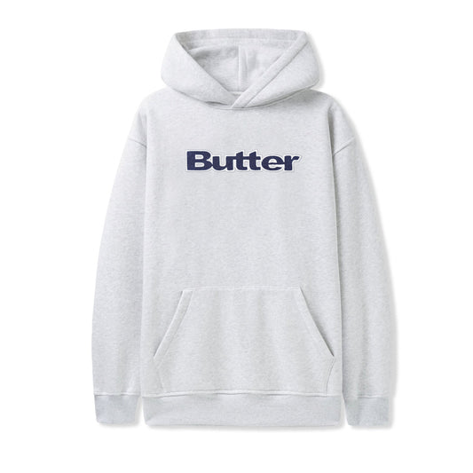 Butter Goods Logo Denim Applique Hoodie - Ash