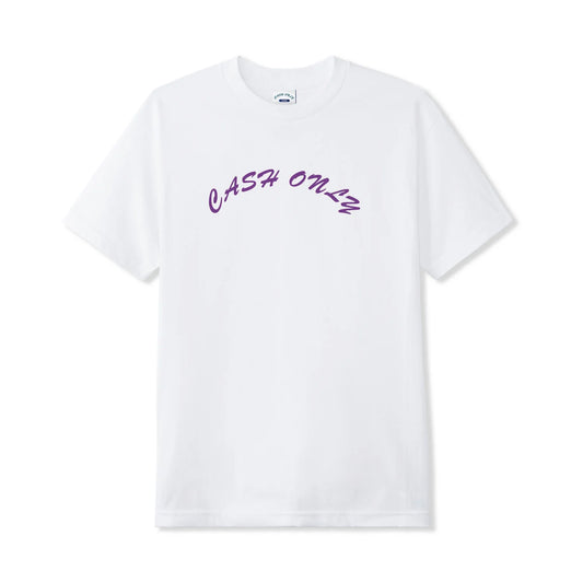 Cash Only Logo Tee - White/Purple