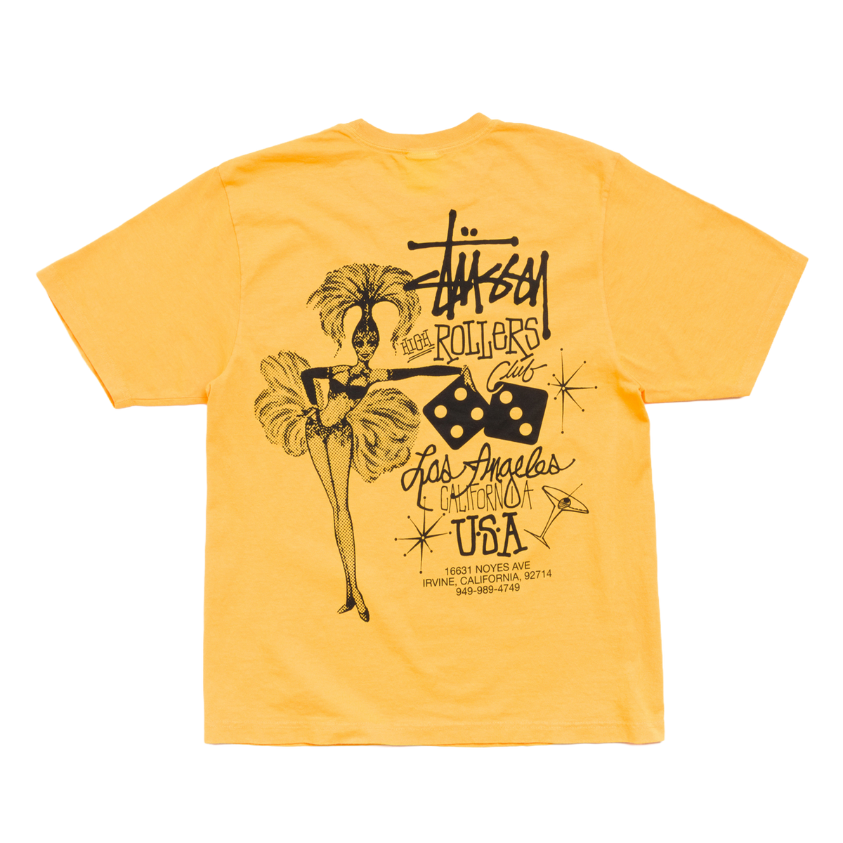 Stussy High Rollers Pigment Dyed Tee - Marigold