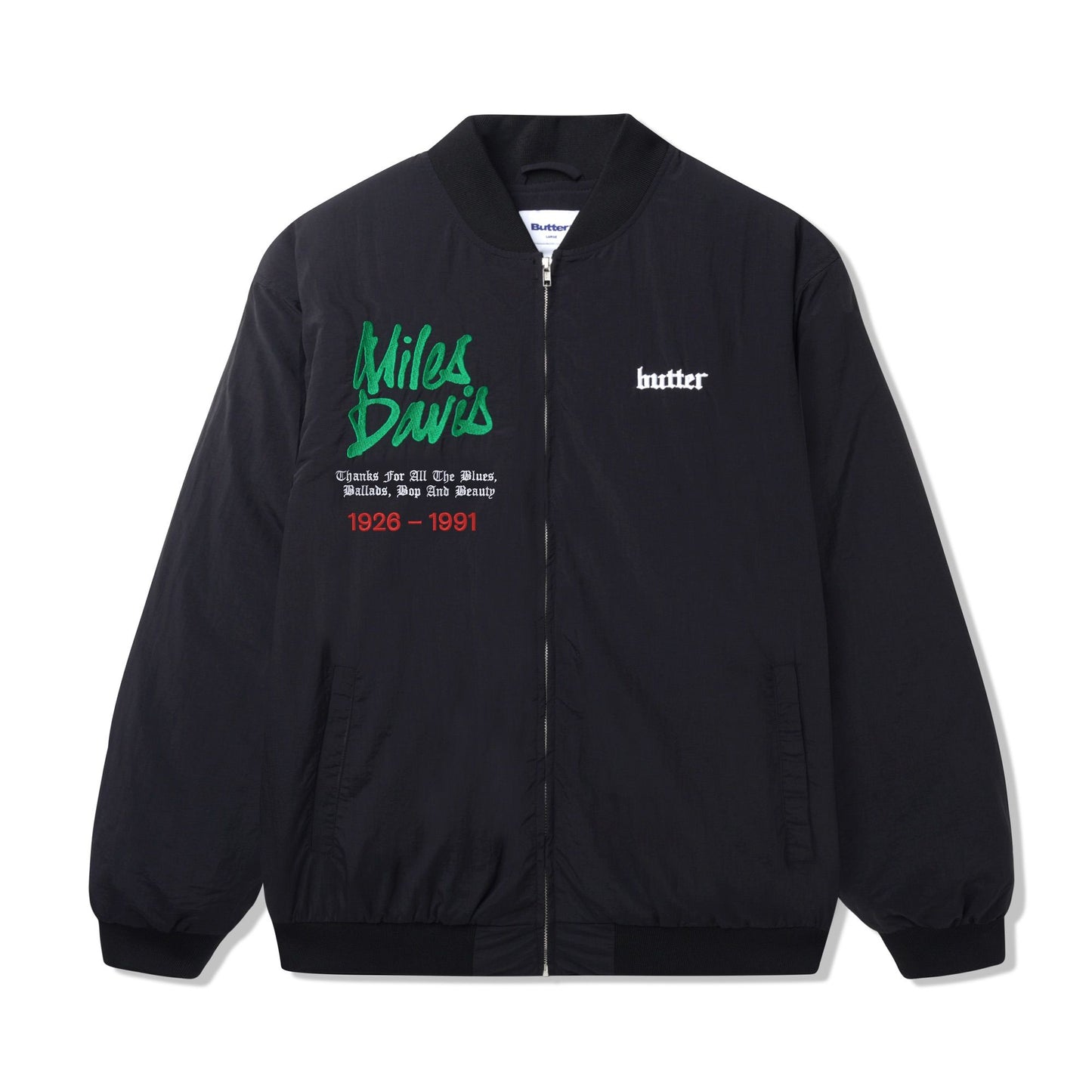Butter Goods Miles Davis Bomber Jacket - Black