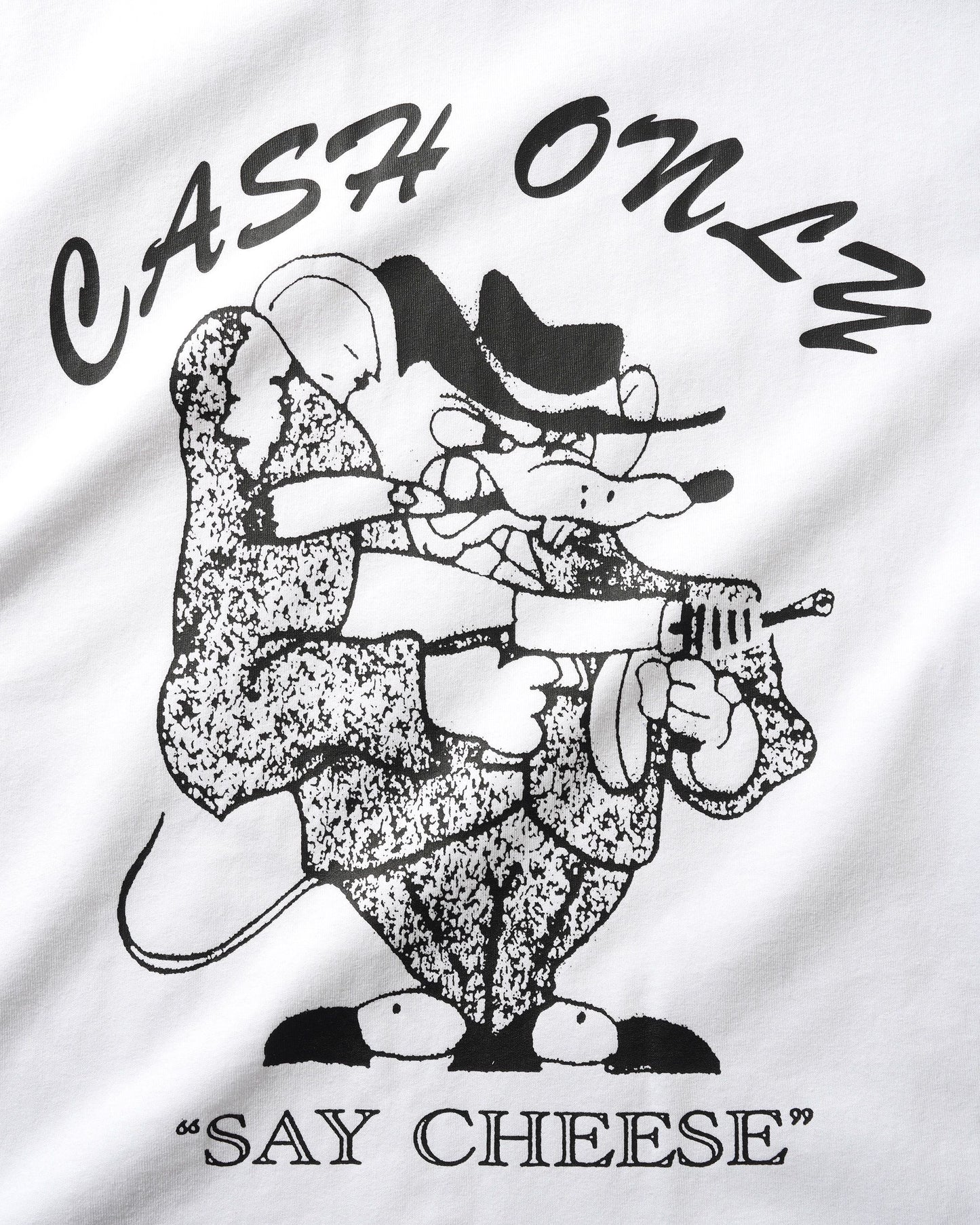 Cash Only Mobster Tee - White