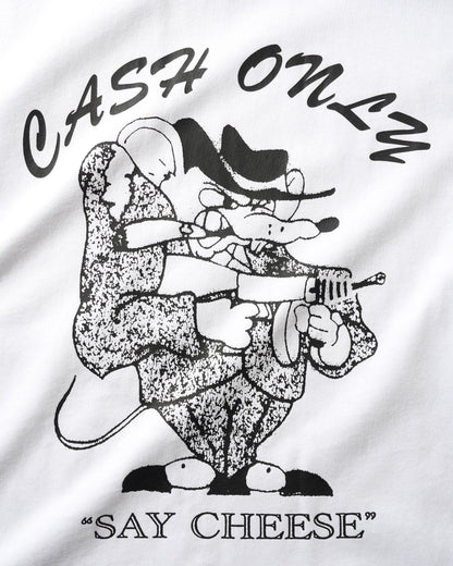 Cash Only Mobster Tee - White