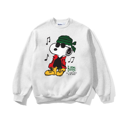 Butter Goods x Peanuts Music Crewneck - Ash