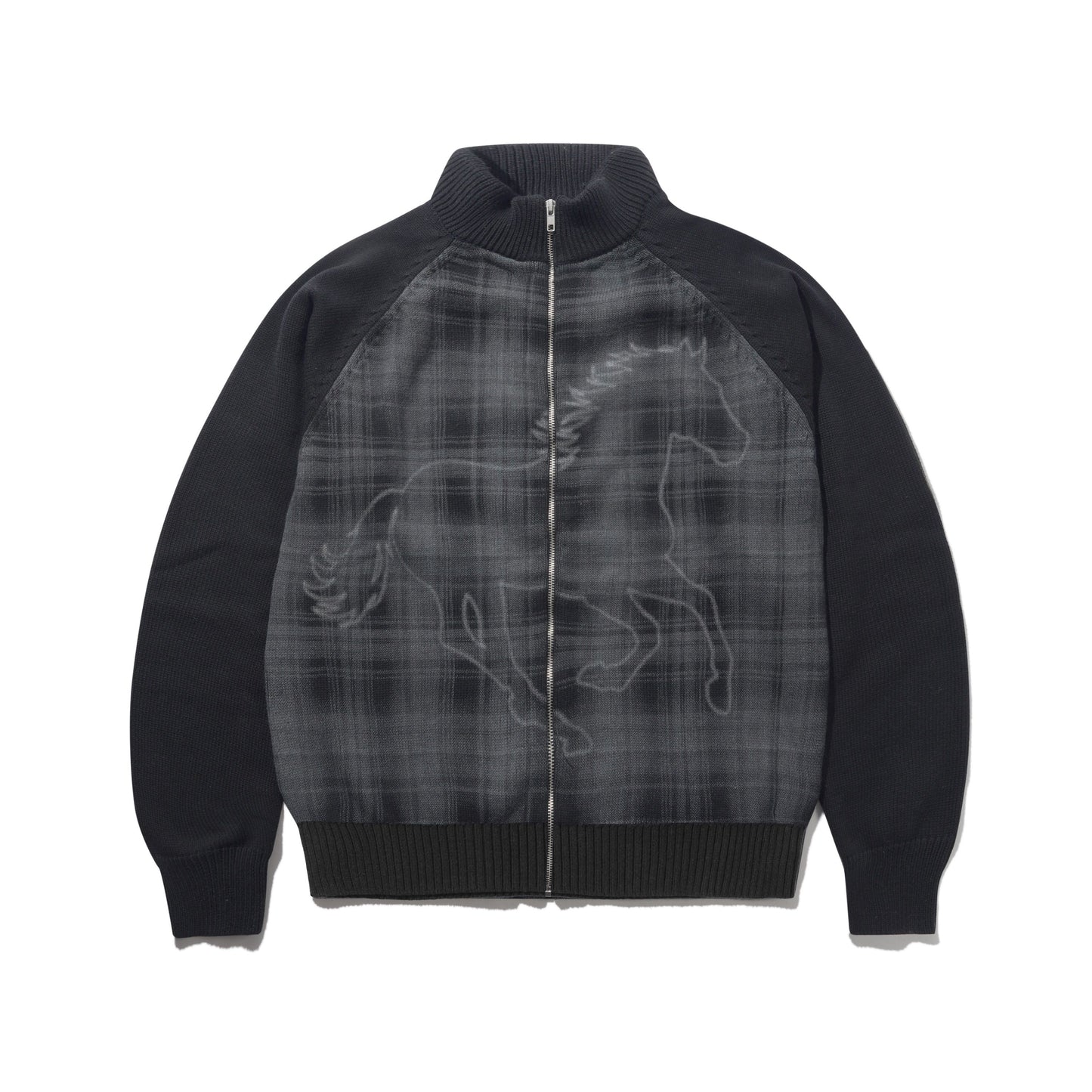 Butter Goods Mustang Zip-Thru Knit Sweater - Black