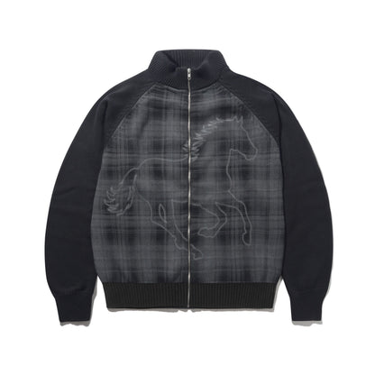 Butter Goods Mustang Zip-Thru Knit Sweater - Black