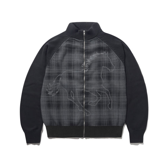 Butter Goods Mustang Zip-Thru Knit Sweater - Black