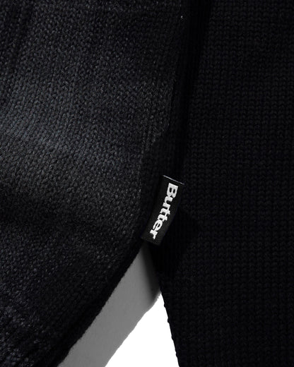 Butter Goods Mustang Zip-Thru Knit Sweater - Black