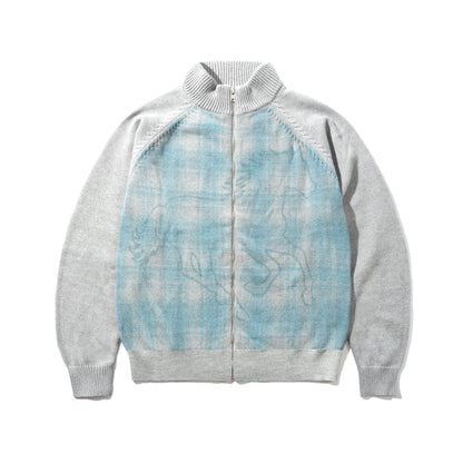Butter Goods Mustang Zip-Thru Knit Sweater - Grey