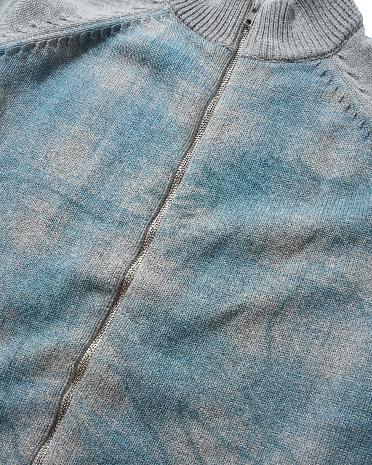 Butter Goods Mustang Zip-Thru Knit Sweater - Grey