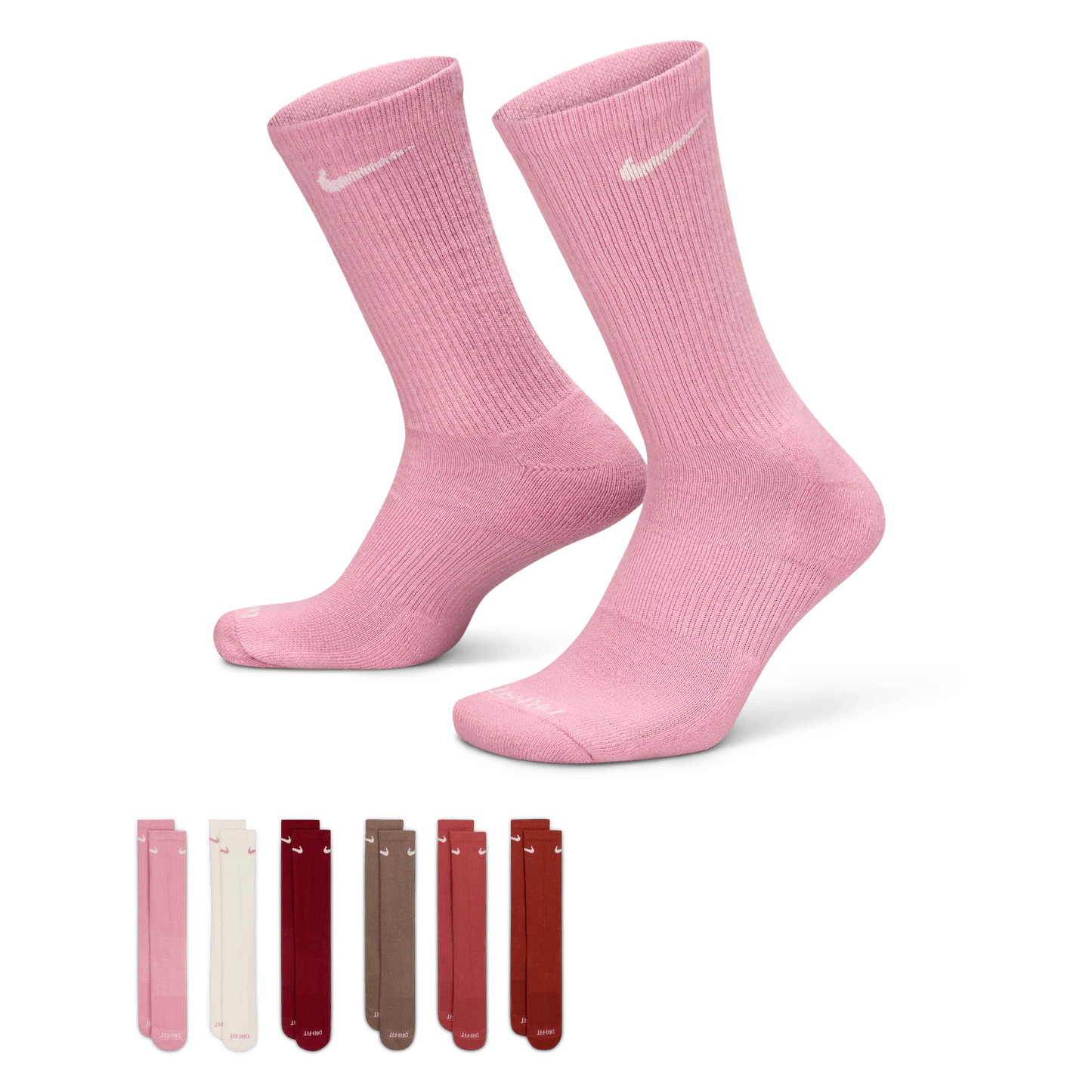 Nike Everyday Plus Cushioned Sock 6-Pack - Multi-Coloured Reds/Pinks