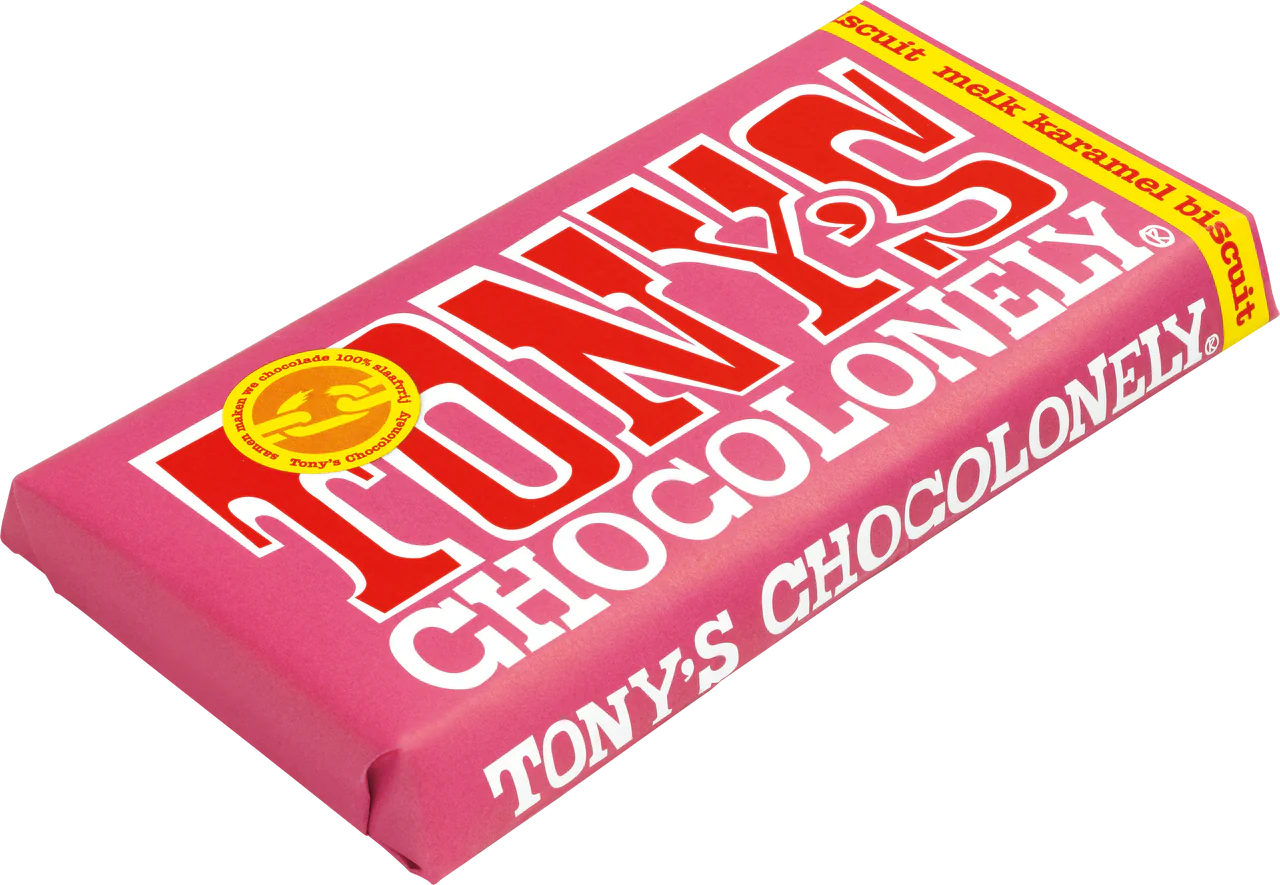 Tony's Chocolonely Caramel Biscuit Milk Chocolate Bar