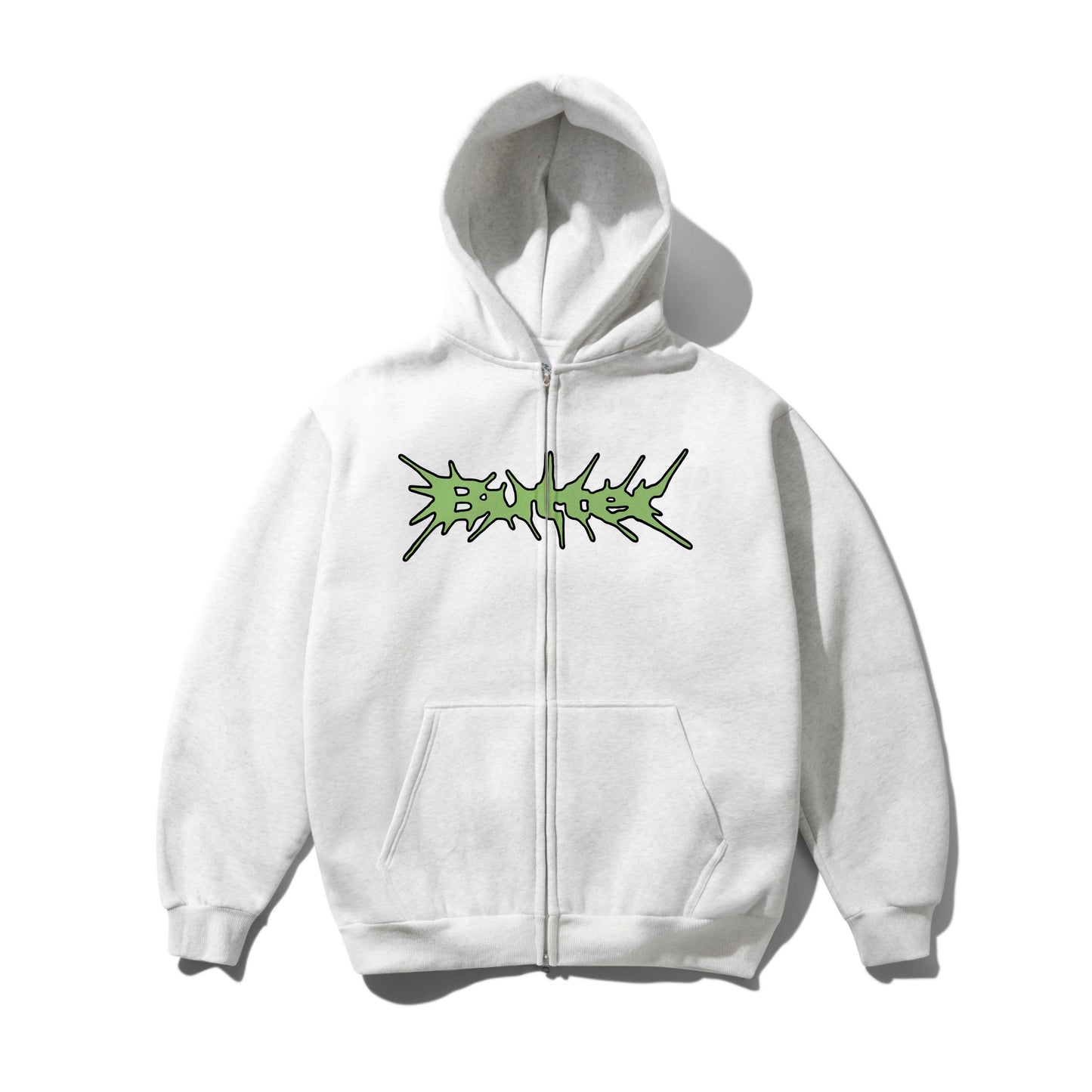 Butter Goods Nail Logo Zip-Thru Hoodie - Ash