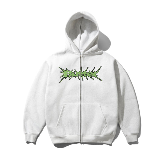 Butter Goods Nail Logo Zip-Thru Hoodie - Ash