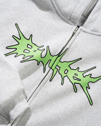 Butter Goods Nail Logo Zip-Thru Hoodie - Ash