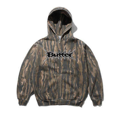 Butter Goods Nail Logo Zip-Thru Hoodie - Frog Camo