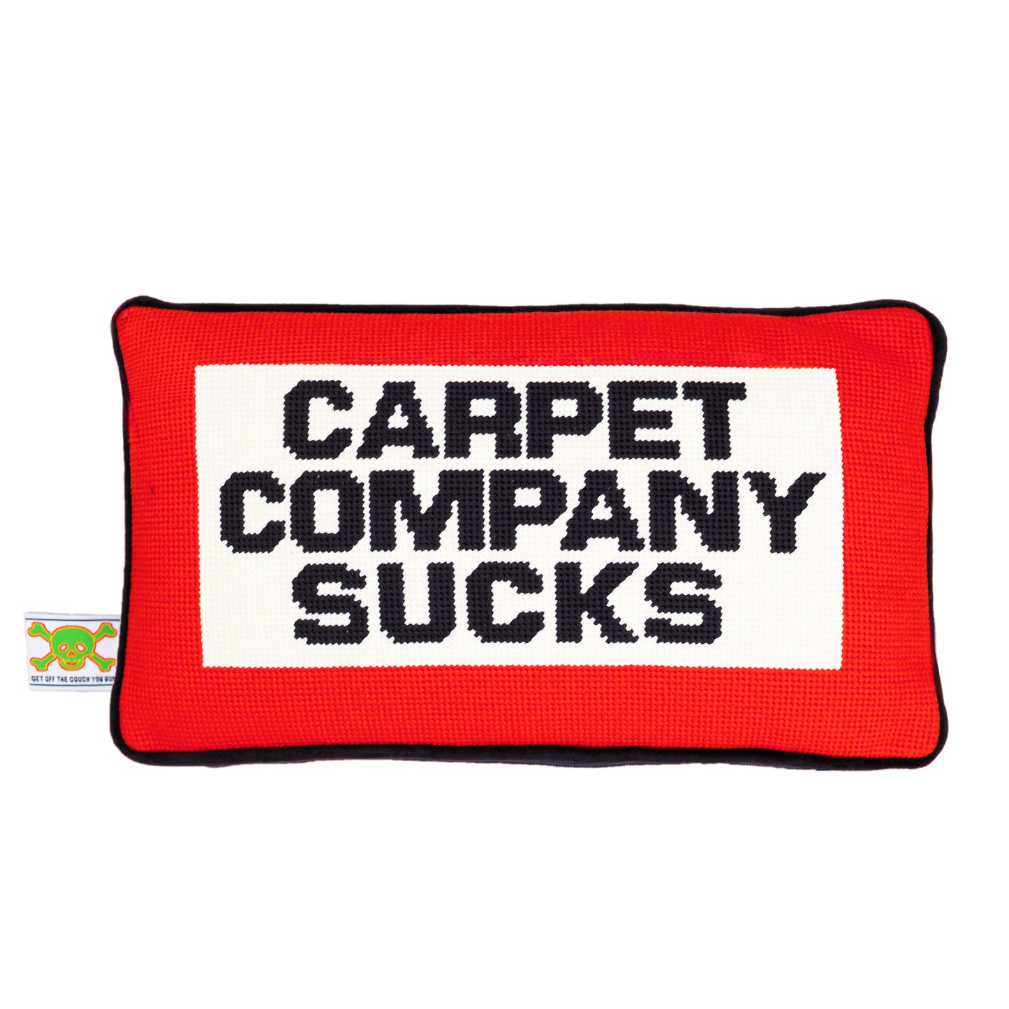 Carpet Company Needlepoint Knitted Pillow - Cream/Red