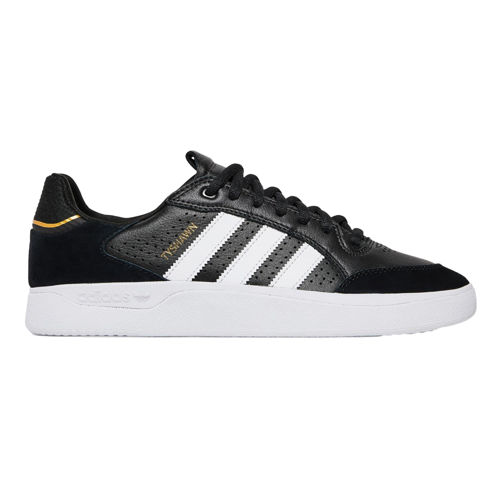 Adidas Tyshawn Low Core Black Cloud White Gold Metallic