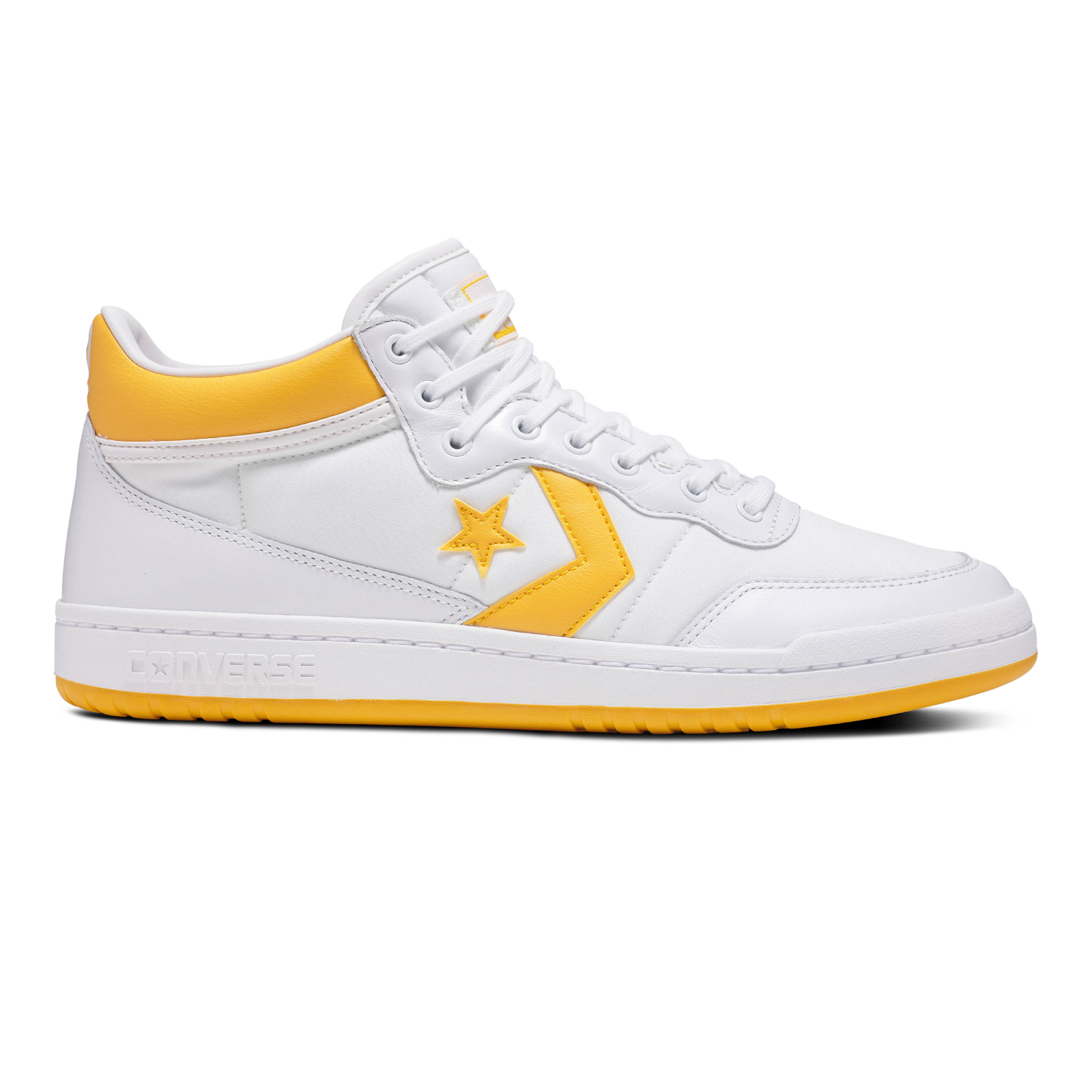 Converse Fastbreak Pro Mid - White/Light Yellow – Ninetimes Skateshop