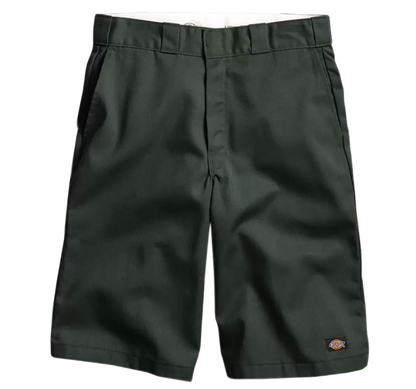 Dickies Loose Fit Flat Front Work Shorts - Olive Green