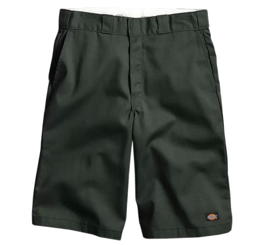 Dickies Loose Fit Flat Front Work Shorts - Olive Green