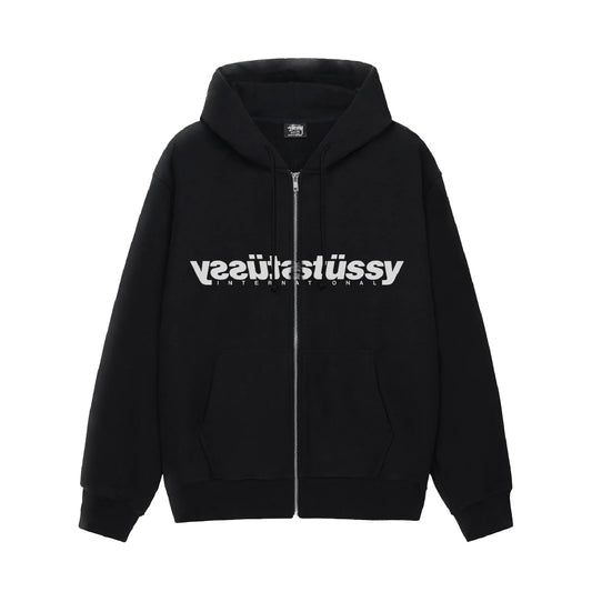 Stussy Mirror Zip Hoodie - Black