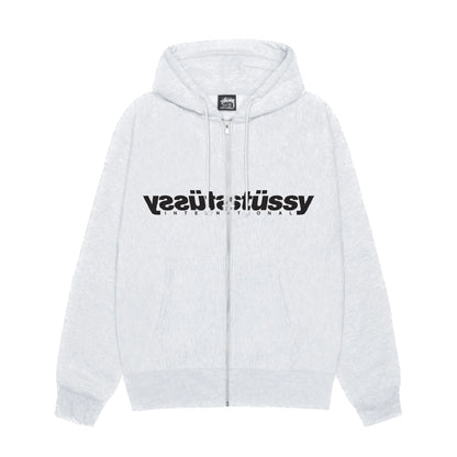 Stussy Mirror Zip Hoodie - Ash Heather