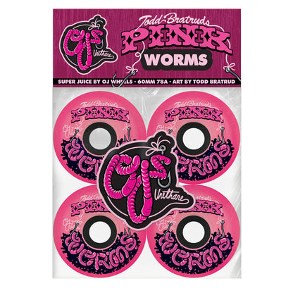 OJs Super Juice Wheels - 78A 60mm Pink Worms