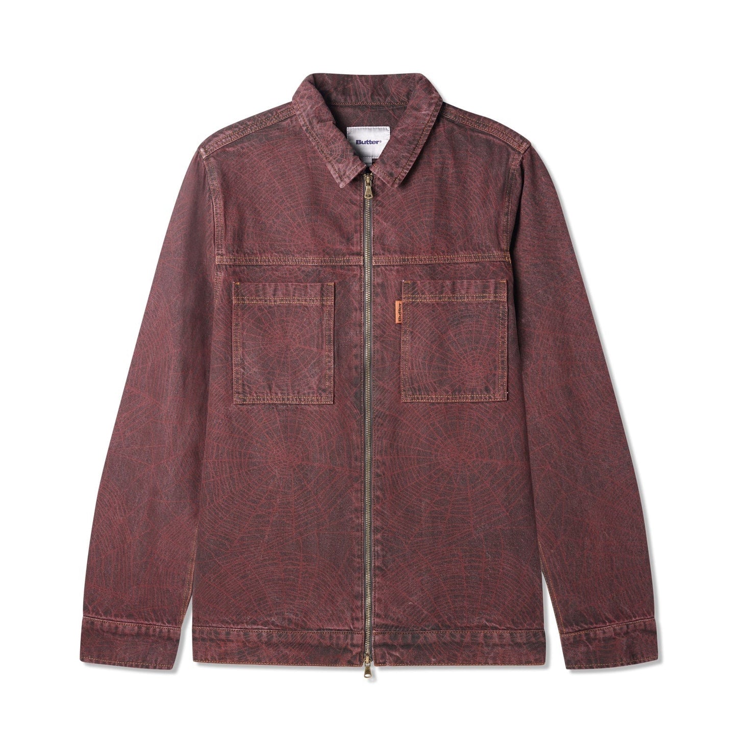 Butter Goods Overdye Web Denim Jacket - Brick