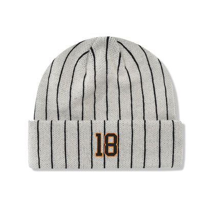 Cash Only Pinstripe Beanie - Light Grey