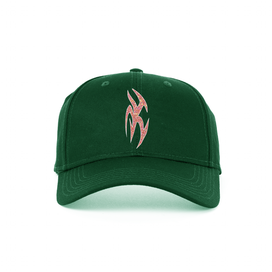 Limosine Shadow Box Hat - Green Red Sparkle