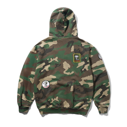 Butter Goods x Peanuts Patches Zip Up Hoodie - Washed Camo