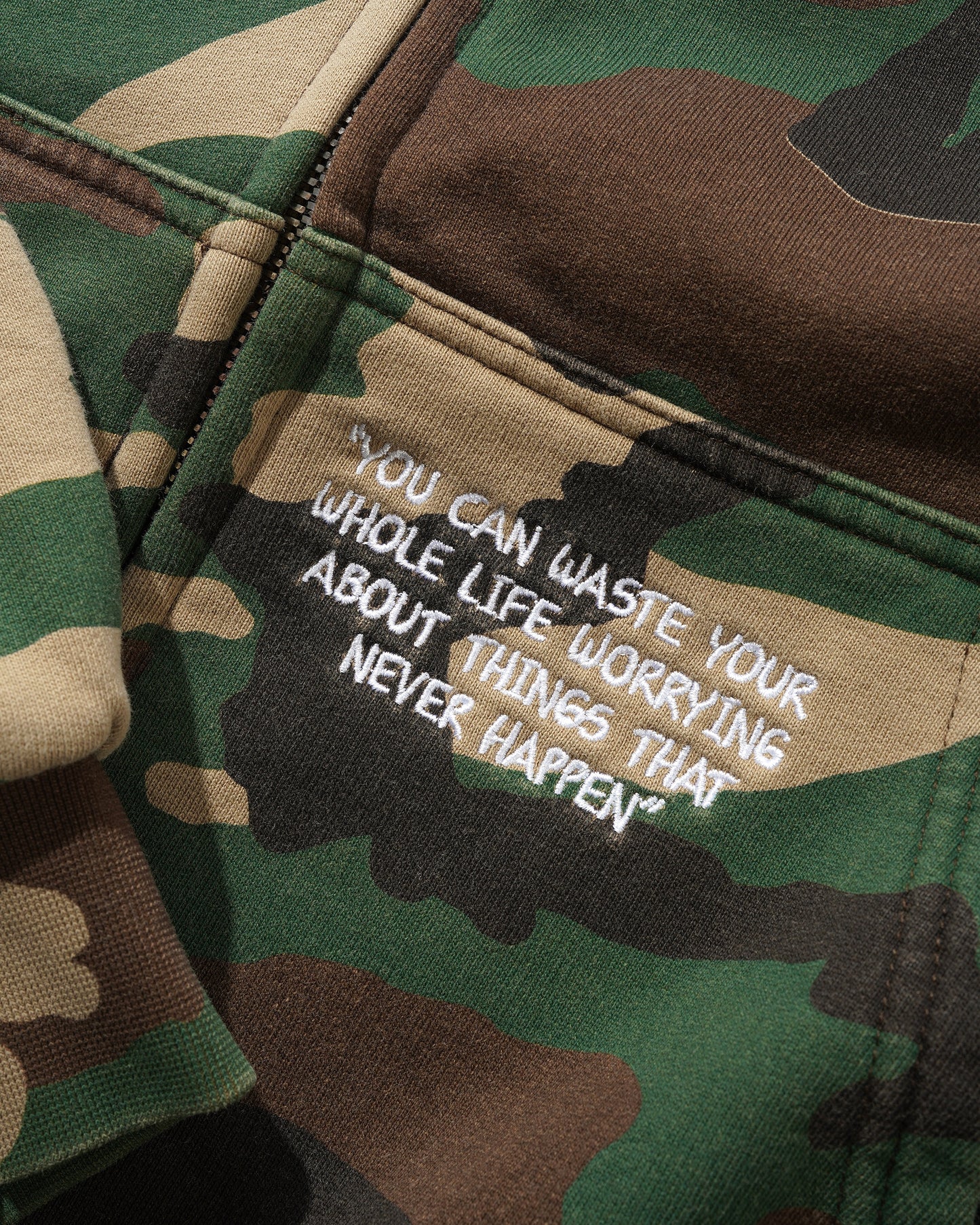 Butter Goods x Peanuts Patches Zip Up Hoodie - Washed Camo