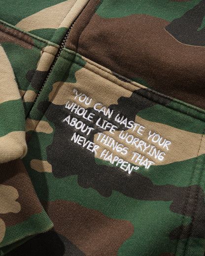 Butter Goods x Peanuts Patches Zip Up Hoodie - Washed Camo