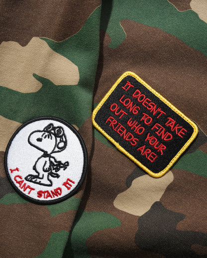 Butter Goods x Peanuts Patches Zip Up Hoodie - Washed Camo