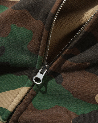 Butter Goods x Peanuts Patches Zip Up Hoodie - Washed Camo