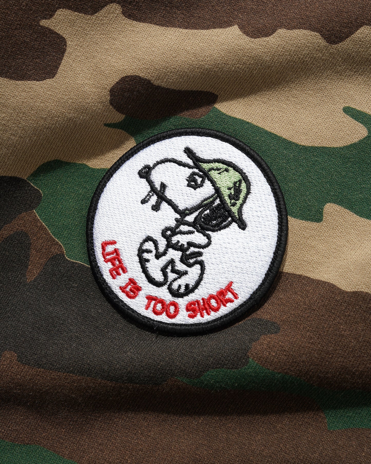 Butter Goods x Peanuts Patches Zip Up Hoodie - Washed Camo