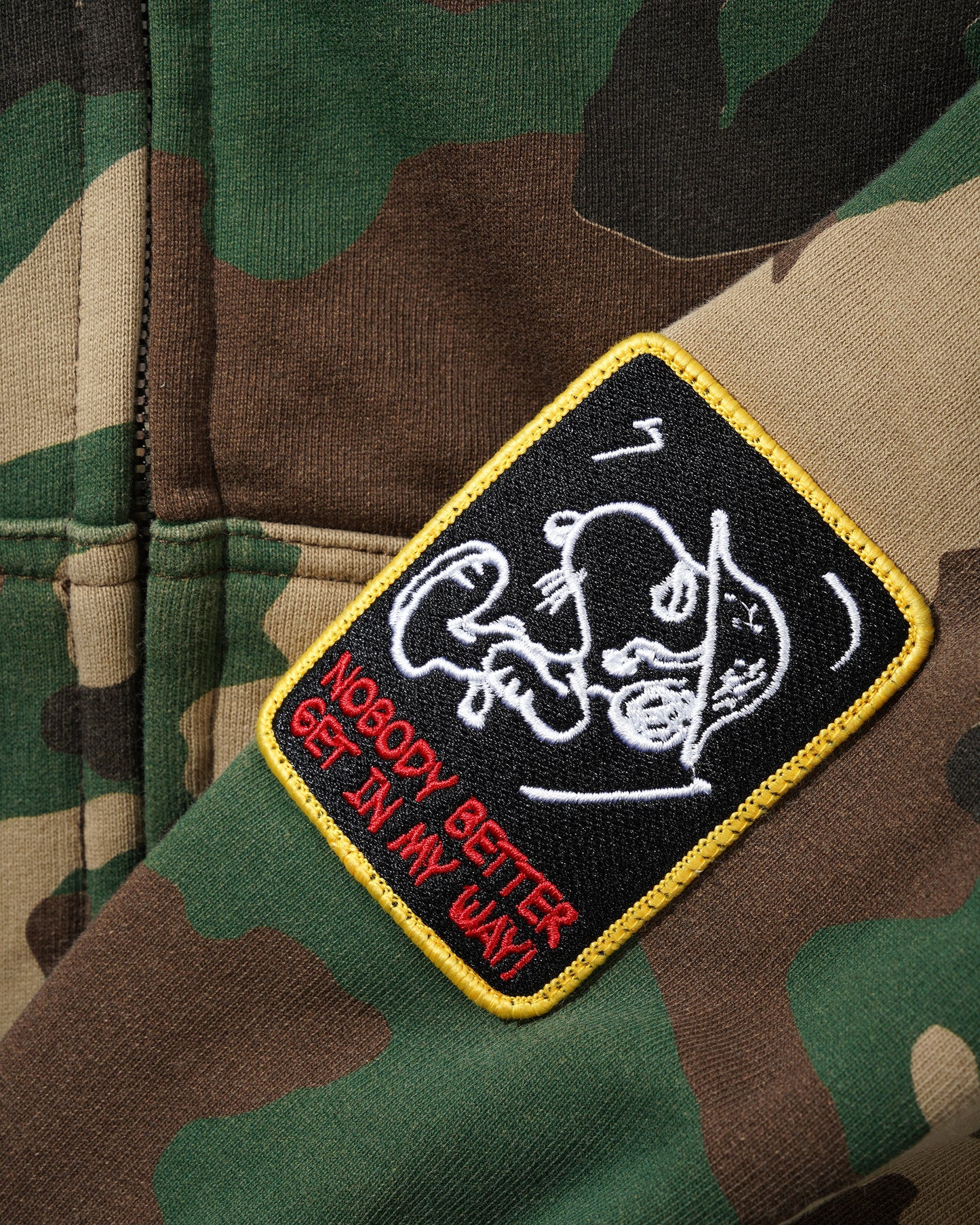 Butter Goods x Peanuts Patches Zip Up Hoodie - Washed Camo