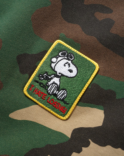 Butter Goods x Peanuts Patches Zip Up Hoodie - Washed Camo