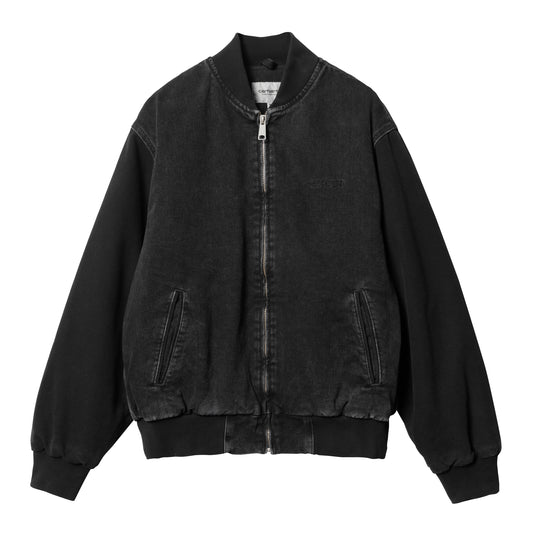 Carhartt WIP Paxon Bomber - Black/Black Stone Washed