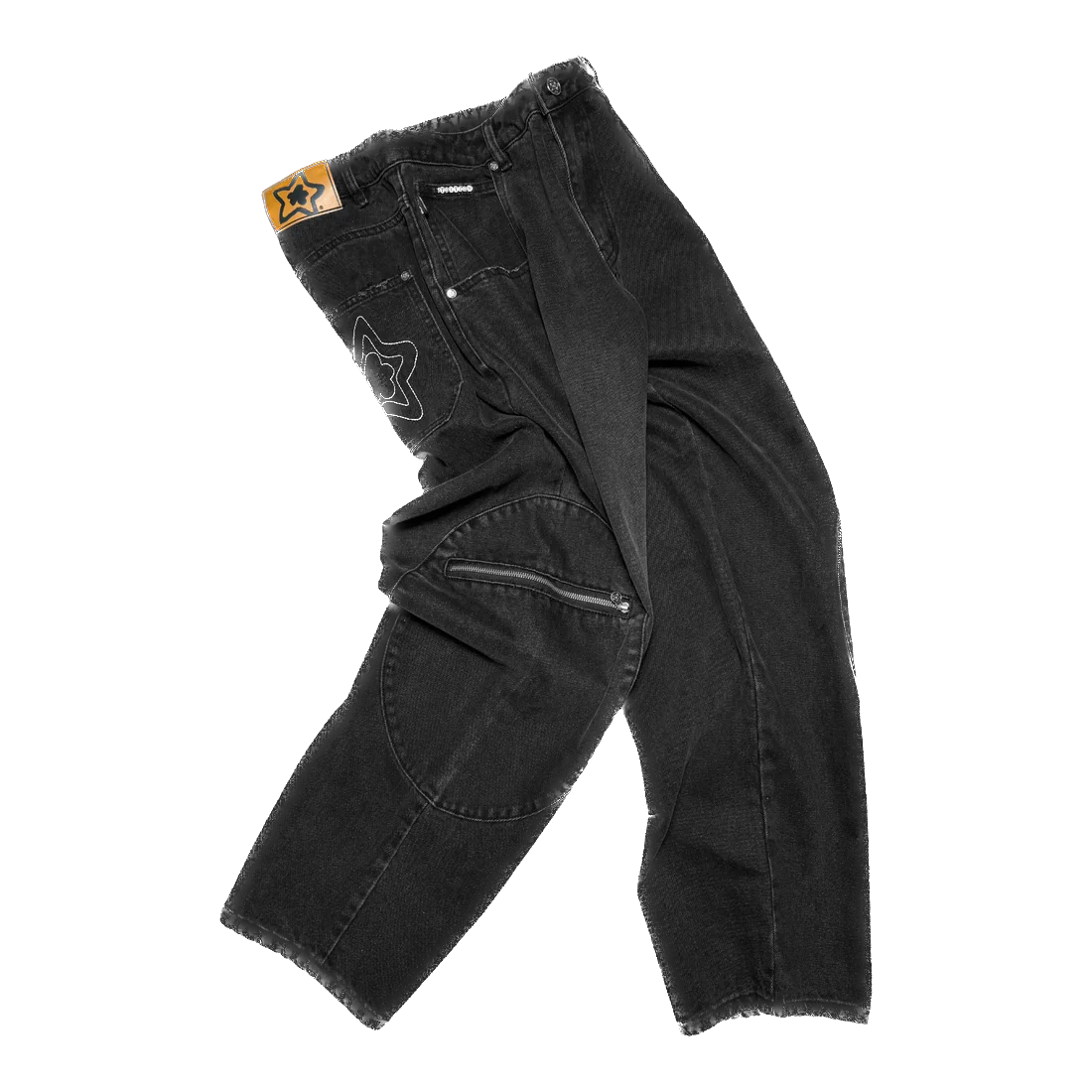 Star Team Circle Cargo Jeans - Black