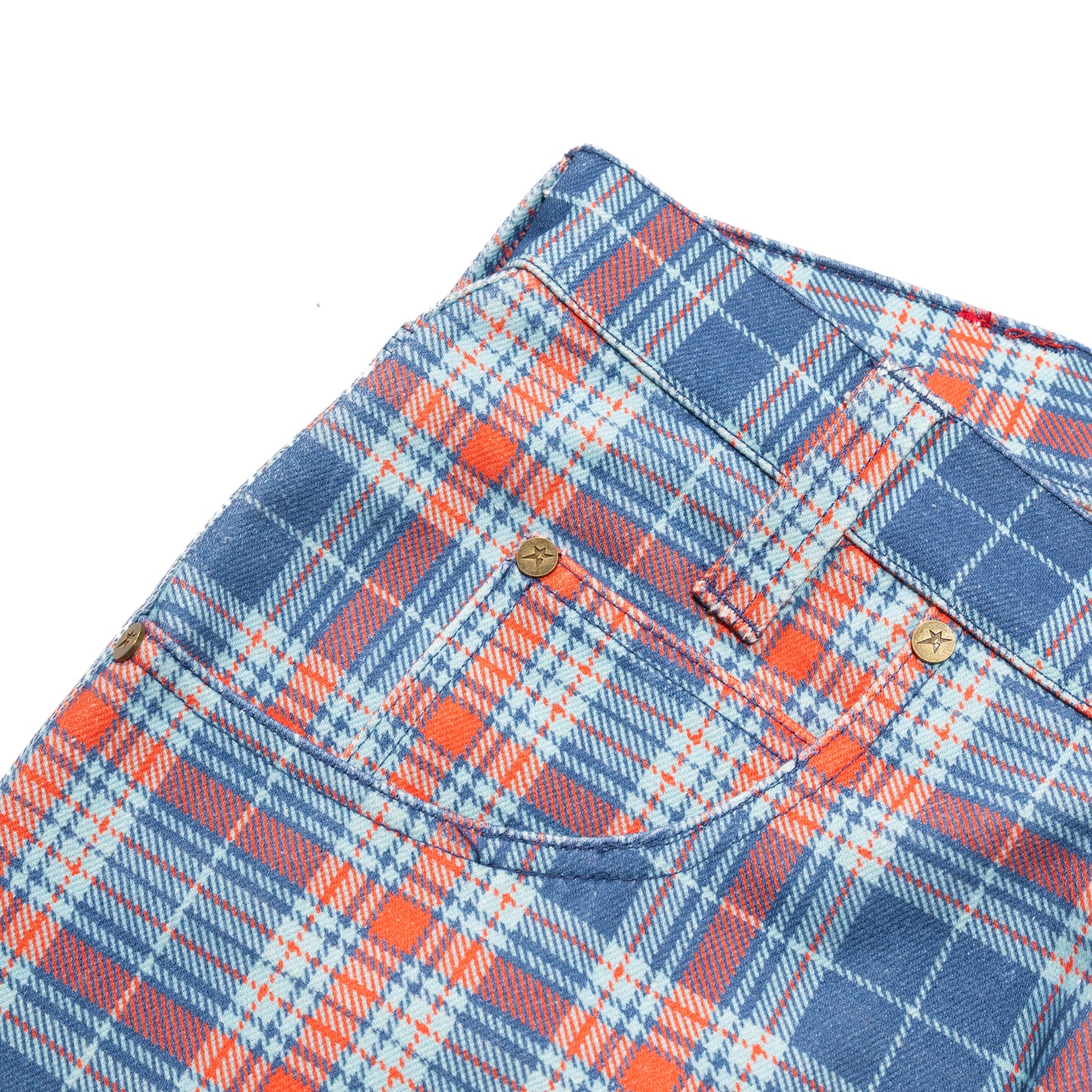 Carpet Company C-Star Plaid Jeans - Baby Blue
