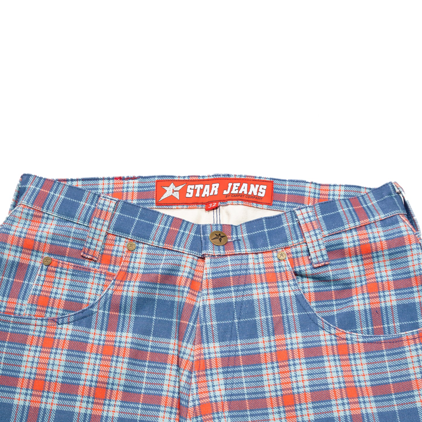 Carpet Company C-Star Plaid Jeans - Baby Blue