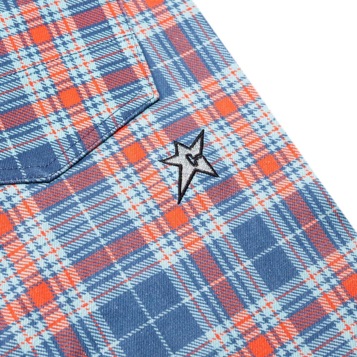 Carpet Company C-Star Plaid Jeans - Baby Blue