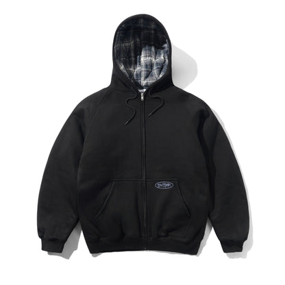 Butter Goods Plaid Lined Zip Hoodie - Black