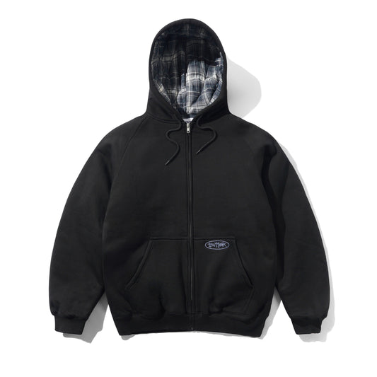 Butter Goods Plaid Lined Zip Hoodie - Black