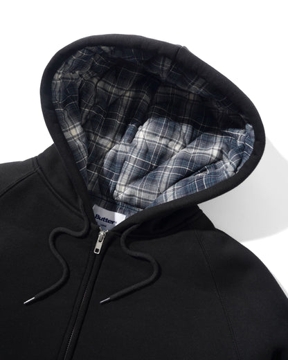Butter Goods Plaid Lined Zip Hoodie - Black