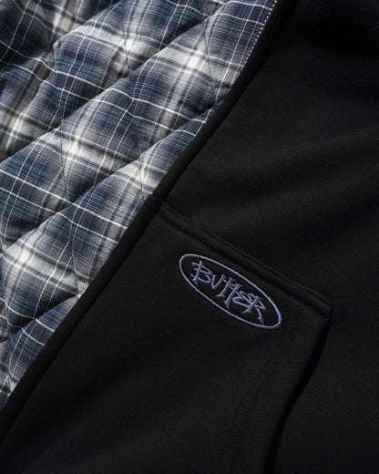 Butter Goods Plaid Lined Zip Hoodie - Black