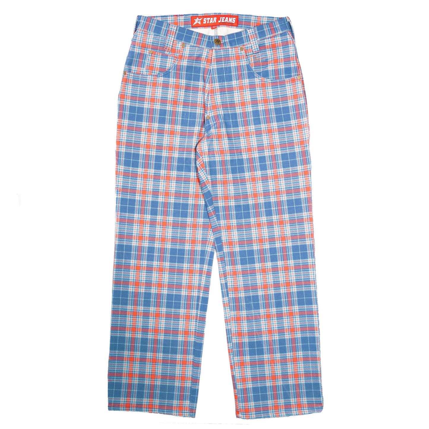 Carpet Company C-Star Plaid Jeans - Baby Blue