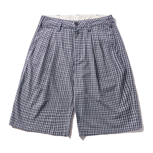 Butter Goods Pleated Shorts - Navy Plaid