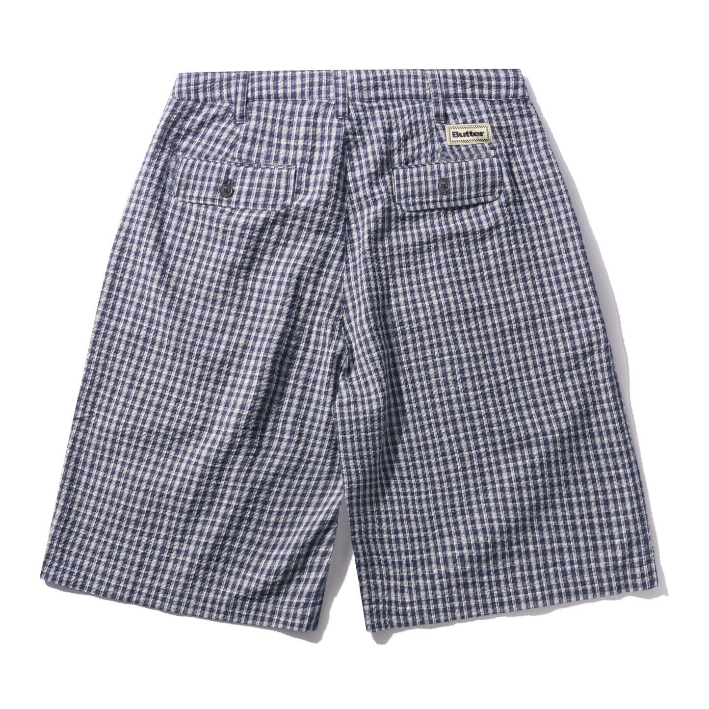Butter Goods Pleated Shorts - Navy Plaid